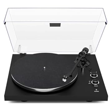 Toca-Discos Belt-Drive com Bluetooth, USB Cartucho Magnético Avançado Giradiscos Vinil 33 e 45 RPM Gravação Digital PC Contrapeso Ajustável e Pré-Amplificador Phono Alta Fidelidade - Preto 110v/220v