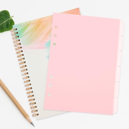 Intercalaires A5 polypropylène rose pour bloc-notes à onglets - 7