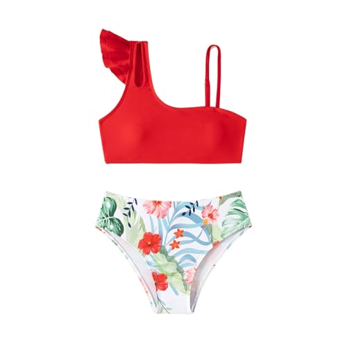 Generisch Top Set Niños Niñas Bikini Trajes de Baño 2 Piezas Bikini Conjuntos Deportes Bañadores Bikini 146 Niñas, rojo, 9-10 años