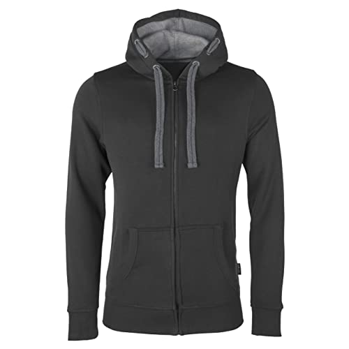 HRM Herren Jas M Kapuzenpullover, Dunkelgrau, M