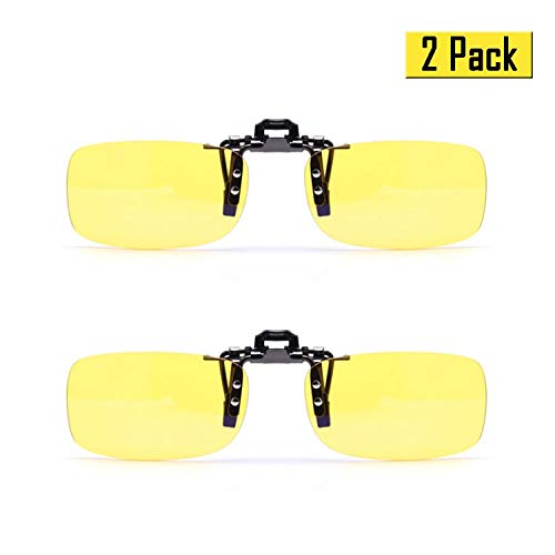 Cyxus (2 Pack) Clip-on [Blue Light Filter] Glasses SET, Anti Eye Strain Block UV Better Sleep Unisex (Mens/Womens) Computer Reading Eyewear