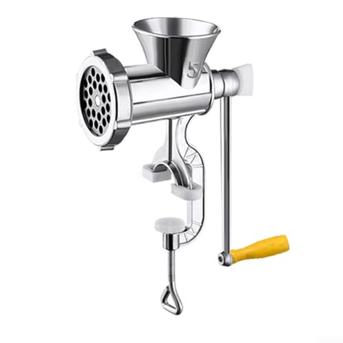 ZAMETTER Manueller Fleischwolf, handgekröpfte Wurstfüllmaschine aus Aluminiumlegierung, Wurstfüllmaschine mit Holzgriff, strapazierfähig, manuelle Fleischwolf für Fleisch, Gemüse, Nudeln, Pfeffer (S) ZAMETTER Manueller Fleischwolf, handgekröpfte Wurstfüllmaschine aus Aluminiumlegierung, Wurstfüllmaschine mit Holzgriff, strapazierfähig, manuelle Fleischwolf für Fleisch, Gemüse, Nudeln, Pfeffer (S)