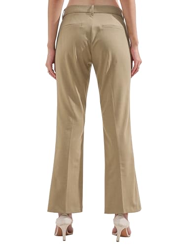 Image of Tokyo Talkies Women's Stretchable Bootcut Pants | High Rise Flared Trousers |Travel & Formal Wear|Workwear Trousers