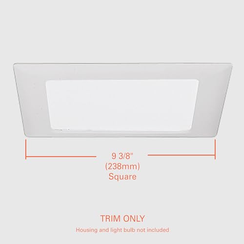 HALO 10P Recessed Ceiling Light Square Trim with Glass Albalite Lens, White,9.5" L x 1.2" W x 9.3" H - image 2