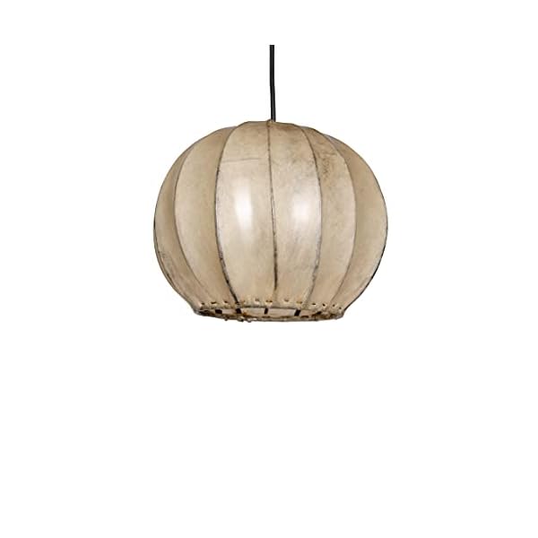 Orientalische Lampe Pendelleuchte Hängeleuchte Mailin Beige 24cm Groß | Marokkanische Lederlampe Hennalampe Leuchte… – Bild 3