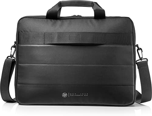 HP Classic Briefcase - Maletín para portátil de hasta 15,6  (Cierre Reforzado, Estructura de Malla, Resistente al Agua), Color Negro