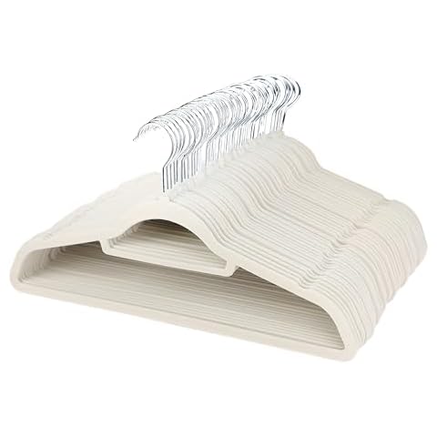 Panzy Home Non-Slip Velvet Hangers with Tie Bar Cover