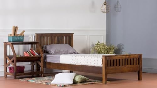 Image of AADITYA WOODS Solid Sheesham Wood Single Bed Cot Without Storage | Single Size Bed for Bedroom | Multipurpose Use Bed- Teak 8