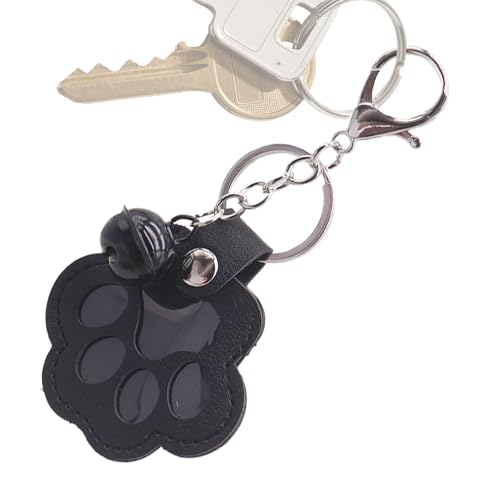 Celuicion Llavero de piel – Llavero de almacenamiento de felpa de animales en forma de pata de gato – Colgante lindo con campana para adultos amantes de los animales para espejo retrovisor de camión