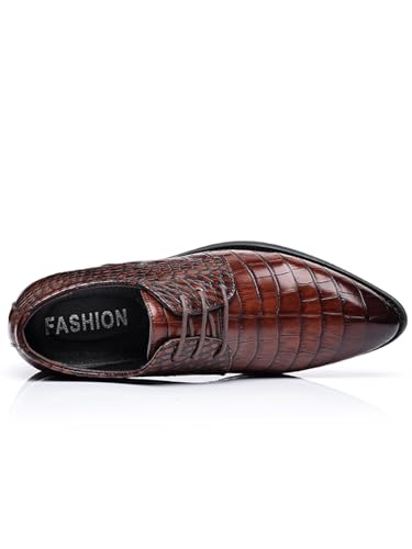 Image of Men's Retro Crocodile Print Dress Shoes Modern Formal Business Oxford Casual Leather Shoes