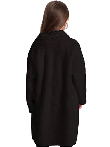 Mad Dog Sherpa Fleece Cardigans for Girls 5-12 Y, Cozy Kids Winter Fall Sweater Coats, Long Jacket for Home & Outdoor Wear2