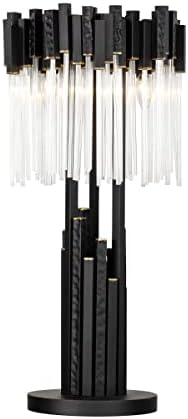 Varaluz Matrix 3-Lt Table Lamp - Matte Black/French Gold