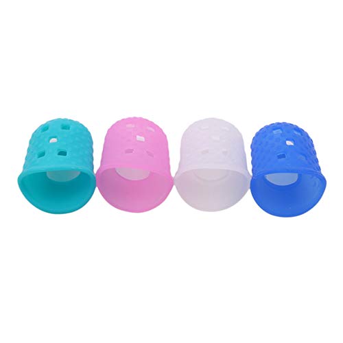 ZALING 15 Pcs Silicone Thimble Tip Hollowed Breathable Freely for Withnail DIY Sewing Needlework Accessory Transparent