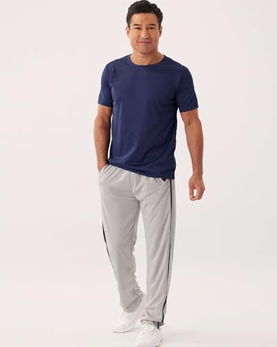 Real Essentials 3 Pack: Men's Mesh Open Bottom Sweatpants Gym Active Athletic Workout Casual Pants with Pockets- Set 5 L - Image 6