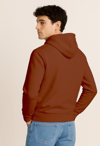 Image of Nobero Hoodies for Man | 280 GSM Rich Cotton Fleece Solid Hooded Full Sleeve Sweatshirt for Man | Stylish Casual Wear Winter Hoodies for Men