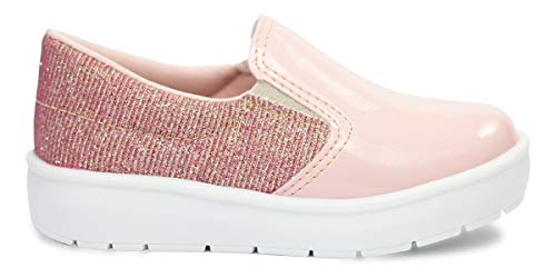 Kit com Dois Tênis Slip On Liso (26) Infantil - Dourado e Rosa - 24