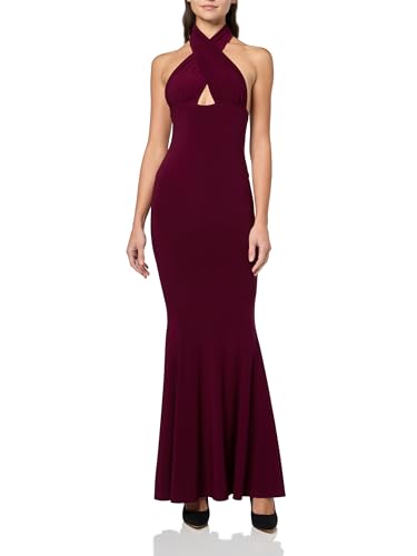 Amazon.com: Cross Halter Fishtail Gown (25), Plum, XS : Clothing, Shoes &  Jewelry