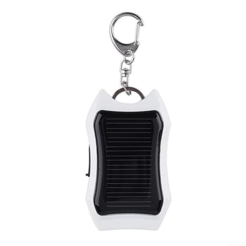 Cargador solar de fuente de alimentación móvil con batería recargable de 1200 mAh y panel solar de alta eficiencia para carga fiable en entornos al aire libre (blanco)
