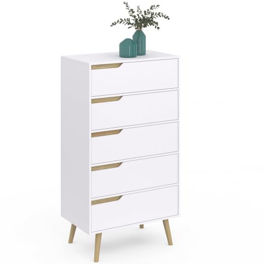 IDMarket Helsinki - Chifón (5 cajones, 60 cm), color blanco