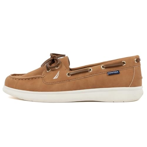 Image of Nautica Women's Casual Boat Shoes, Moc-Toe Loafers with Cushioned Insole, Deck Fashion Sneaker