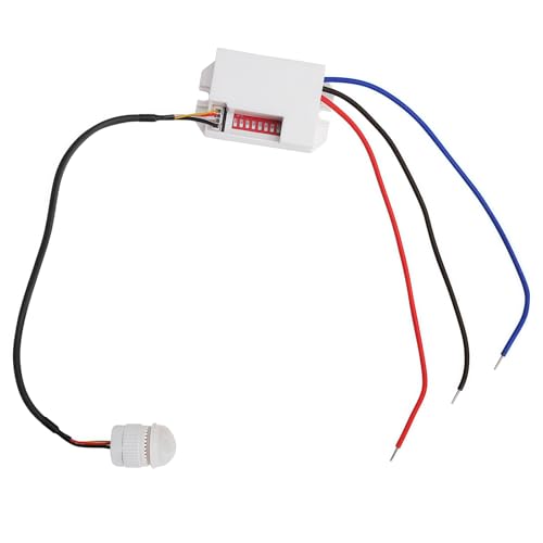 TNSLAND Mini Détecteur de Mouvement 230v Encastré avec Mode D'emploi, 360° Intérieur Extérieur Capteur Infrarouge IP20 avec Ampoules LED, Sensibilité...