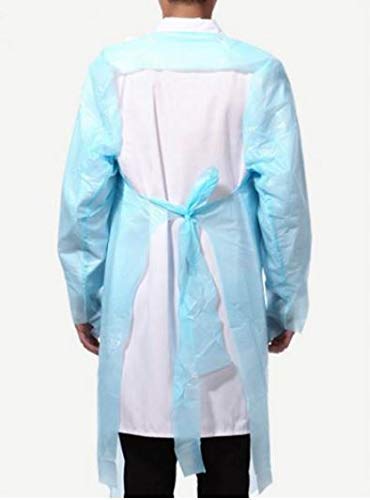 25 X Einzelverpackung Einweg CPE Ganzkörper Kittel Schutzkittel Wasserdicht Blau Size XL 100 * 138cm 50g/pc