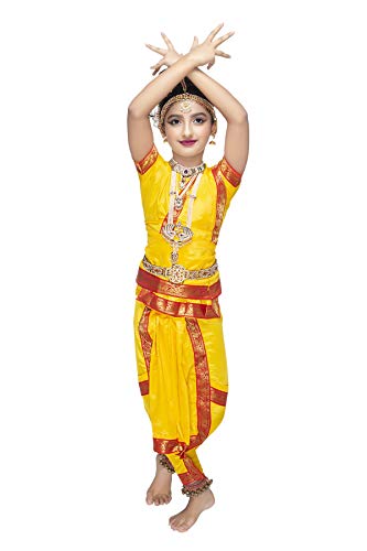 Image of Girls BharatNatyam Costume for Classical Dance Costumes for Annual Compitition /Annual Function School Event (18-24 Months)