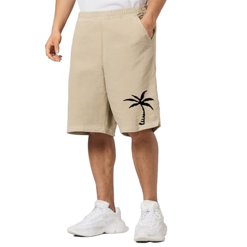 -Pantalones Cortos de Playa de Moda de Verano para Hombre con Estampado de árboles, Pantalones Cortos Deportivos Casuales para Actividades en el océano y Deportes al Aire Libre
