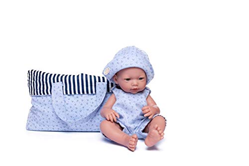 Guca Dolls - Doll Newborn Dani 36 cm with Marine Bib Anchors and Blue Hat with Holders, Multicoloured (924)