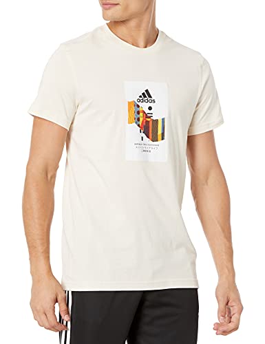 Adidas men's global citizens hi-lo graphic tee, linen, x-large…