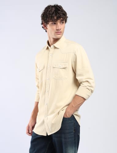 Image of INKD Men's Regular Fit Shirt - 100% Cotton | Casual Shirts for Men | Full Sleeve