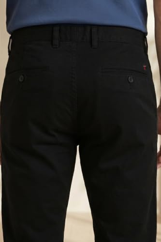 Image of Louis Philippe Men's Slim Fit Premium Cotton Soft Handfeel Solid Chinos