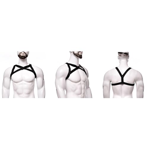 Mens Strap Harness Belt Nylon Elastic Body Shoulder Strap Sexy Chest Halter Club Wear Cosplay Costume2