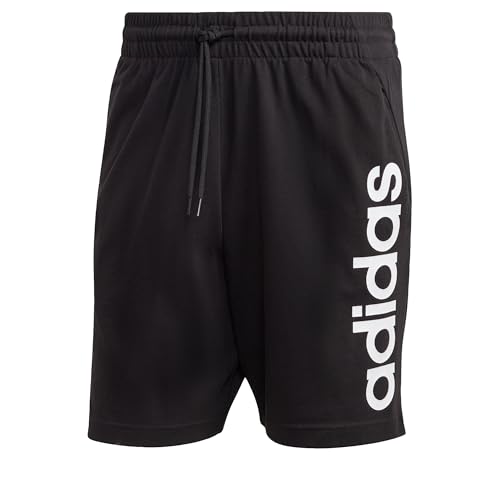adidas Uomo AEROREADY Essentials Single Jersey Linear Logo Shorts, Black, M