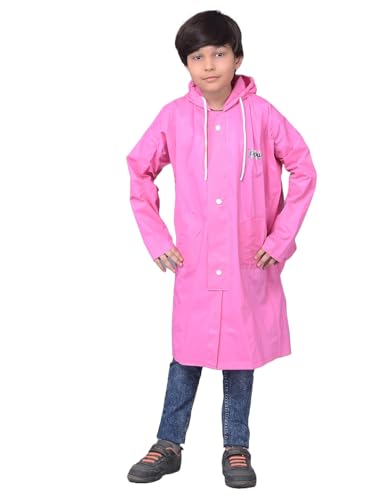 Image of Dollar Rainguard Kids' Full Sleeve Solid Long Raincoat With Adjustable Hood and Pocket
