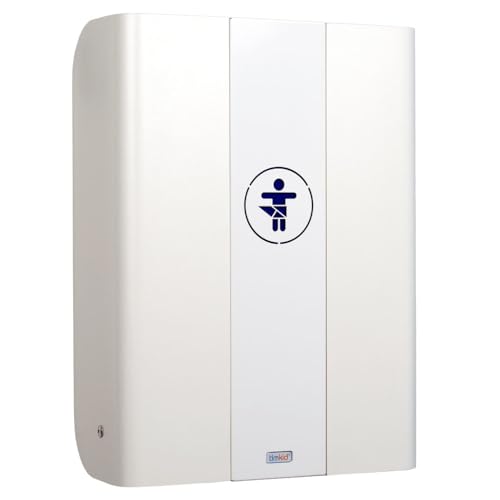 KEMMLIT Wickeltisch Pamplona Weiß/Timkid Kawaform midi- klappbar als Wandwickeltisch, Formholz, inkl. Wickelauflage (Weiß)