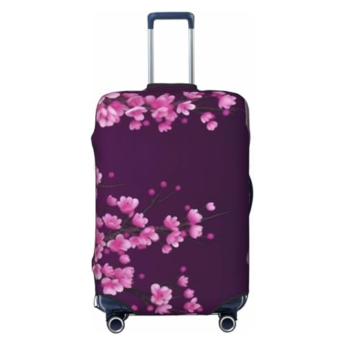 Purple Plum Butterfly Print Luggage Suitcase Covers Elastic Washable Luggage Protector Luggage Covers For Suitcase