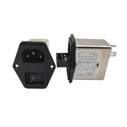 1 Pcs AC Socket Fuse Switch Filter CW2B-06A-T CW2C-10A-T CW2A-10A-T(CW2B -06A -T 6A with Fuse)
