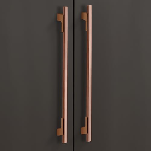 Image of Plantex Cabinet Handle /Kitchen Cabinet Door Handle /Wardrobe /450 mm Cupboard Handle /Door Pull-Push Handle for Home /Office - Pack of 2 (Rose Gold)