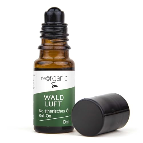 neoOrganic BIO Wald Air Roll-On - Aceite aromático con pino, abeto precioso y vetiver, aceite esencial para el cuidado de los aromas de viaje, 10 ml