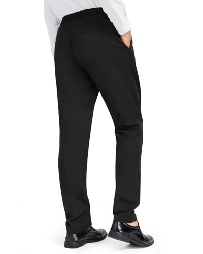 Zylioo Tall Men's Dress Pants Fit Over 6ft Mid Waisted Office Pants for Men Slim Fit Elestic Waist Casual Trousers4