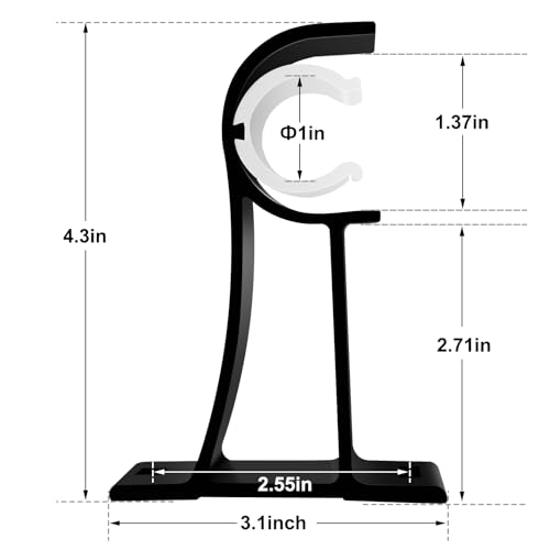 KOLAKO 4 Pack Curtain Rod Bracket, Heavy Duty Curtain Rod Holders Single Decorative Rod Hooks Hanger for 1 Inch Drapes Rod, Black