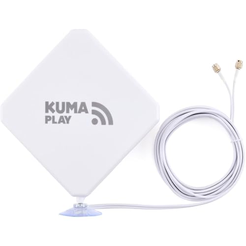 KUMA Play 5G Antenna External for CPE Router Modem Gateway Mobile Cell Hotspot - 2x2 High Gain MiMo Cellular LTE 4G Antenna Indoor for Home Office Cafe - T-Mobile AT&T Verizon & More - SMA Connectors