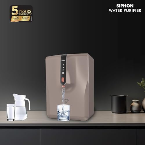 Image of Havells Siphon Water Purifier 6.5L| RO+UF| Copper+Zinc+Minerals| 7 Stage Purification| For Borewell, Tanker,Municipal Water Upto 2000 TDS| Free Unlimited Service Visits for 5 Yr (Warm Grey & Copper)