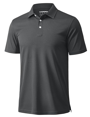 Image of MAGCOMSEN Men's Polo Shirts 3 Buttons Casual Work T Shirts Quick Dry Short Sleeve Golf Shirt Pique Jersey Outdoor Performance