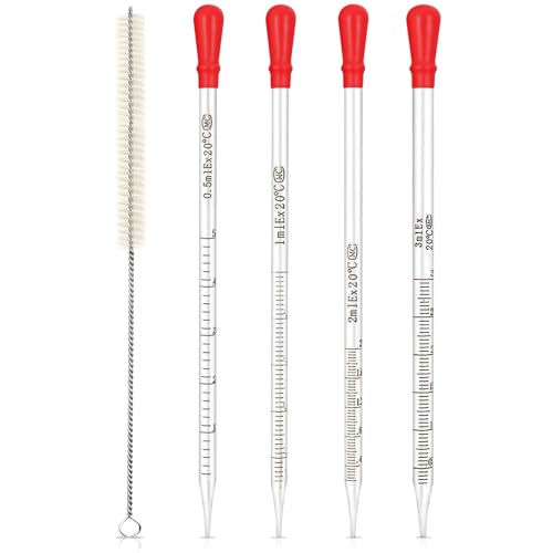 Pipettes en Verre 0.5ml 1ml 2ml 3ml,Pipette Graduée en Verre,Compte-Gouttes,Pipette graduées,Graduées Compte-gouttes en Verre,Pipette graduées avec ampoule...