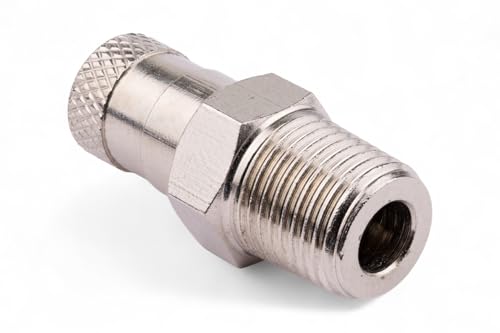 Kfz PKW Prüfventil Füllventil Autoventil Adapter schraubbar - zölliges 1/8 Außengewinde auf Vg8 Schrader Reifenventil Ventileinsatz für Pneumatik