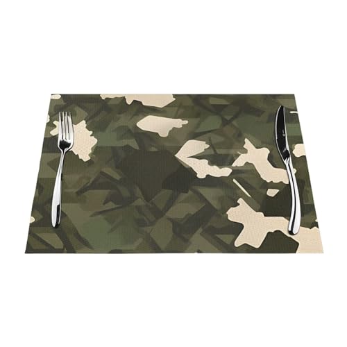 Set de table cuisine extérieur résistant à la chaleur motif camouflage 4x