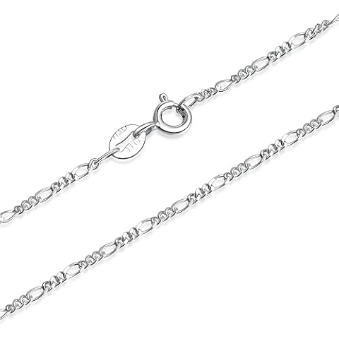 SILBERTALE 1.5mm 925 Sterling Silver Italian Figaro Chain Necklace 14-30 inch Cover