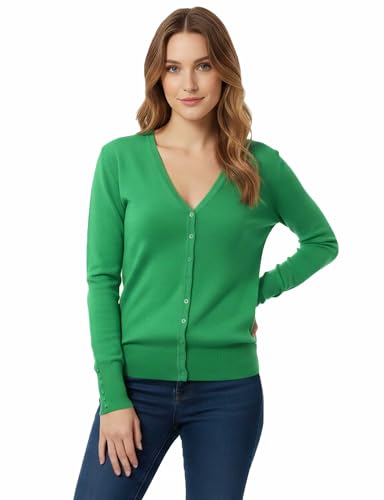 Image of Allsense Women's Long-Sleeve V-Neck Cardigan Sweater | Button Down, Lightweight Soft Knit